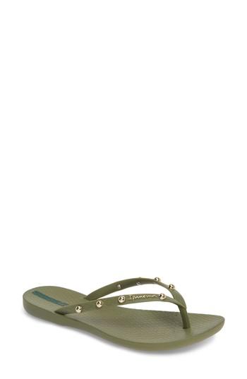 Women's Ipanema Wave Studs Flip Flop M - Green