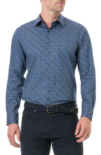 Men's Rodd & Gunn Scotland Street Regular Fit Floral Sport Shirt - Blue
