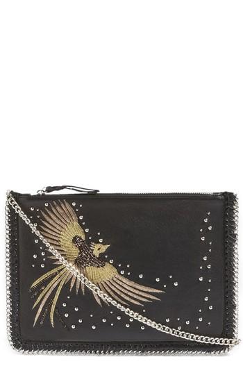 Topshop New Ava Bird Leather Crossbody Bag - Black
