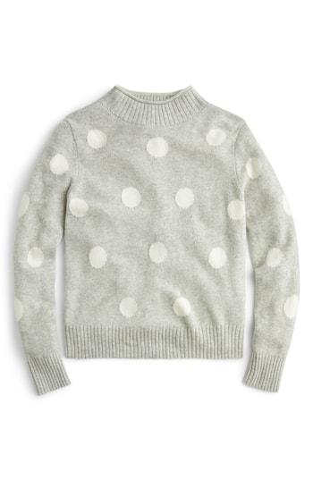 Women's J.crew 1988 Dot Roll Neck Sweater, Size - Ivory