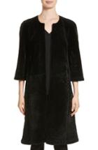 Women's St. John Collection Genuine Textured Lamb Fur Jacket - Black