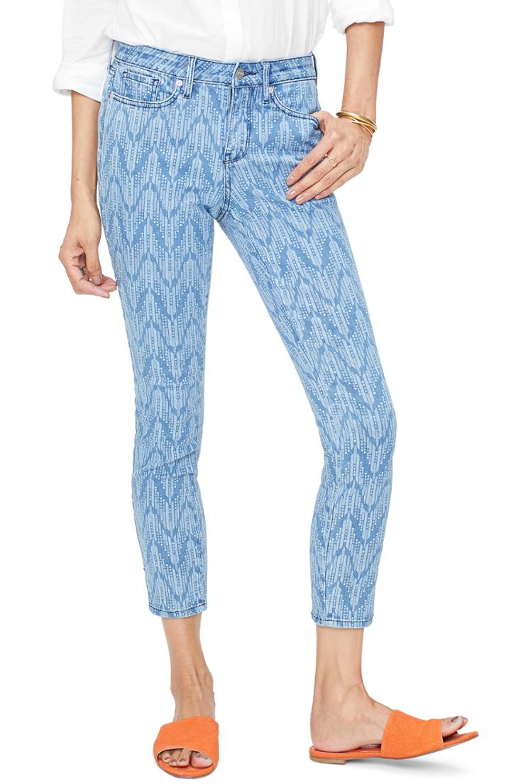 Women's Nydj Ami Print Ankle Skinny Jeans - Blue