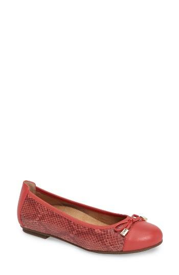 Women's Vionic 'minna' Leather Flat M - Orange
