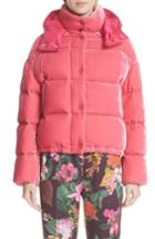 Women's Moncler Caille Velvet Quilted Down Jacket - Pink