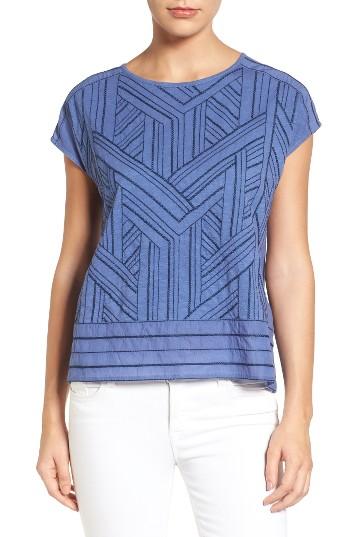 Women's Caslon Embroidered Button Back Tee