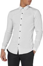 Men's Topman Muscle Fit Polka Dot Sport Shirt - White