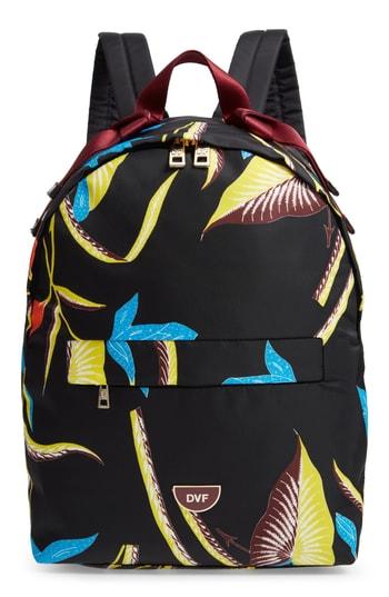 Dvf Print Nylon Backpack - Black