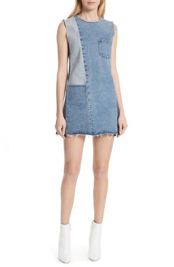 Women's Grlfrnd Hilary Patchwork Denim Dress - Blue