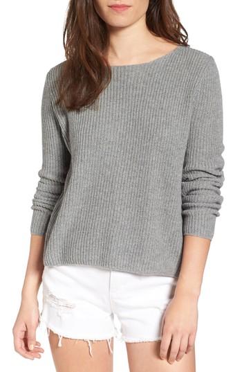 Women's Bp. Lace-up Back Sweater - Grey
