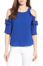 Petite Women's Gibson Cold Shoulder Top P - Blue