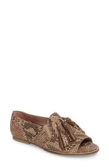 Women's Seychelles Graffiti Open Toe Flat .5 M - Brown