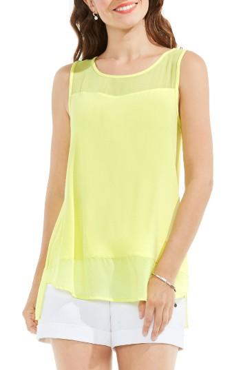 Women's Vince Camuto Chiffon Inset Jersey Top - Green
