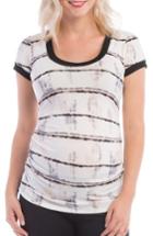 Women's Lilac Clothing Hailey Stripe Maternity Tee - White