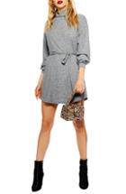 Women's Topshop Belted Minidress Us (fits Like 0) - Grey