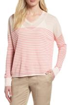 Women's Nordstrom Signature Stripe Linen Blend Sweater - Pink