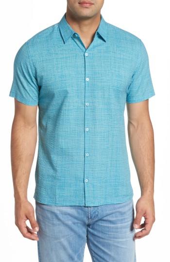 Men's Tori Richard Net Worth Slim Fit Camp Shirt - Blue