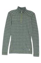 Women's Smartwool Merino 250 Base Pattern Layer Quarter Zip Top - Green
