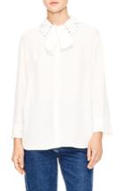 Women's Sandro Butilon Tie-neck Blouse - White