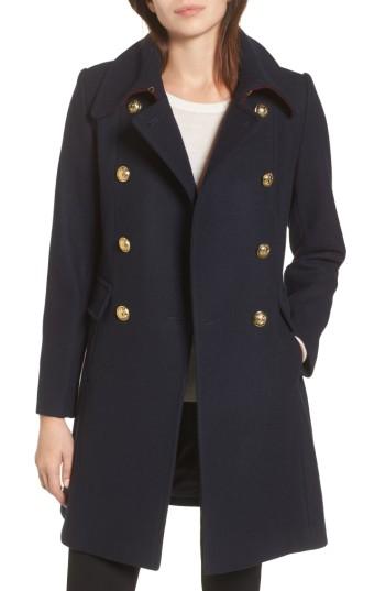 Women's Trina Turk Caitlin Double Breasted Coat - Blue