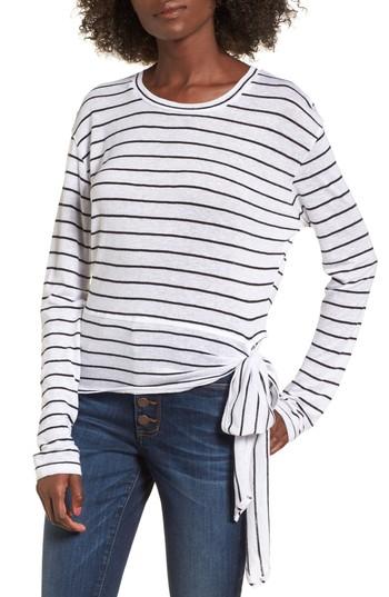 Women's Bp. Side Tie Stripe Tee, Size - White