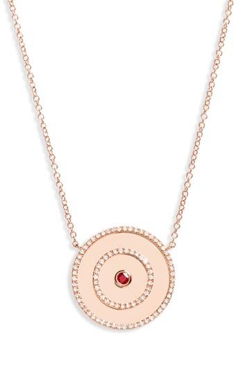 Women's Ef Collection Bullseye Diamond Pendant Necklace
