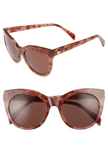 Women's Draper James 52mm Round Cat Eye Sunglasses - Pink