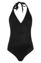 Women's Topshop Solid Halter One-piece Maternity Swimsuit