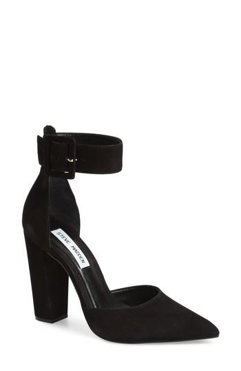 Women's Steve Madden Posted Ankle Strap Pump M - Black