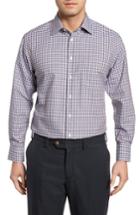 Men's Nordstrom Men's Shop Traditional Fit Non-iron Check Dress Shirt 34/35 - Brown
