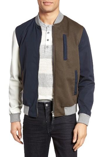 Men's Eleventy Colorblock Bomber Jacket