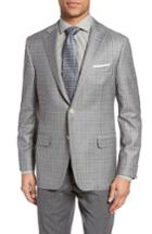 Men's Hickey Freeman Beacon Classic Fit Plaid Wool Sport Coat R - Grey