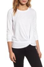 Women's Caslon Long Sleeve Front Knot Tee - White
