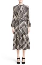 Women's Co Plaid Hammered Silk Midi Dress - Black