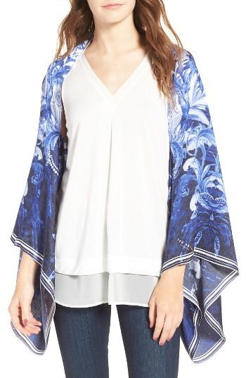 Women's Ted Baker London Persian Blue Silk Cape Scarf