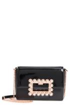 Ted Baker London Peonyy Embellished Buckle Leather Clutch -