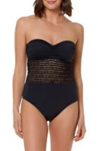 Women's Bleu By Rob Beattie Bandeau One-piece Swimsuit - Black