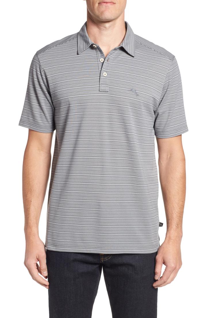 Men's Tommy Bahama Santa Elana Stripe Polo, Size - Black