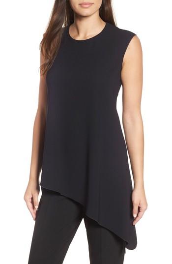Women's Anne Klein Crepe Asymmetrical Tank - Black