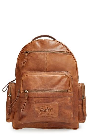 Men's Rawlings 'rugged' Leather Backpack - Brown