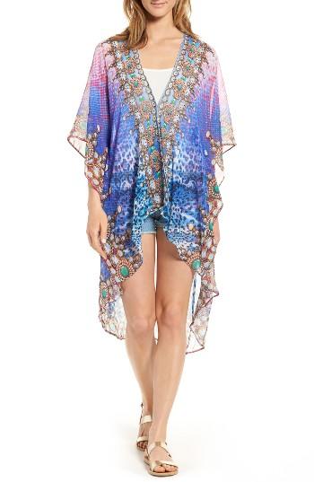 Women's Asa Kaftans Bora Bora Long Kaftan, Size - Blue