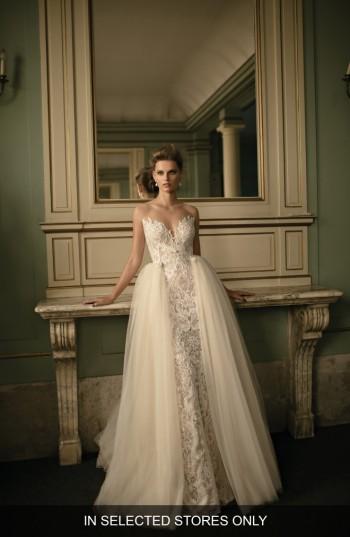 Women's Berta Beaded Lace & Tulle Ballgown, Size - Ivory