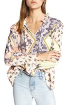 Women's Sanctuary Joss Mixed Floral Tie Neck Blouse
