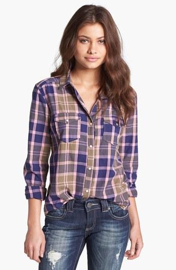 Rubbish Plaid Shirt (juniors) Deer Plaid Peony