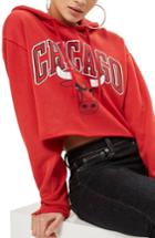 Women's Topshop X Unk Chicago Bulls Crop Hoodie - Red