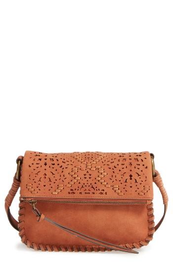 Elle & Jae Gypset Amarillo Cutwork Faux Suede Crossbody Bag - Red