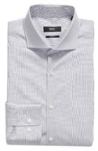 Men's Boss Mark Sharp Fit Stripe Dress Shirt R - Blue