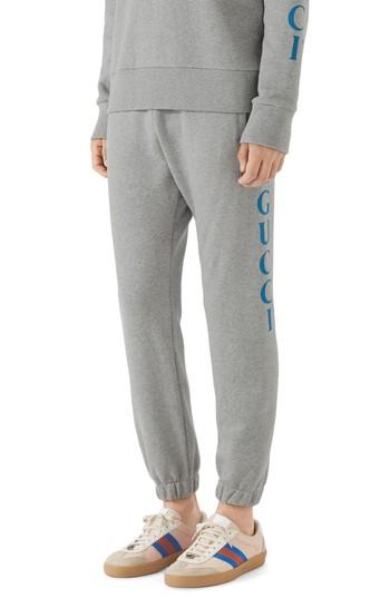 Men's Gucci Side Logo Sweatpants - Grey