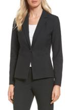 Petite Women's Halogen 'ela' One-button Stretch Suit Jacket P - Grey