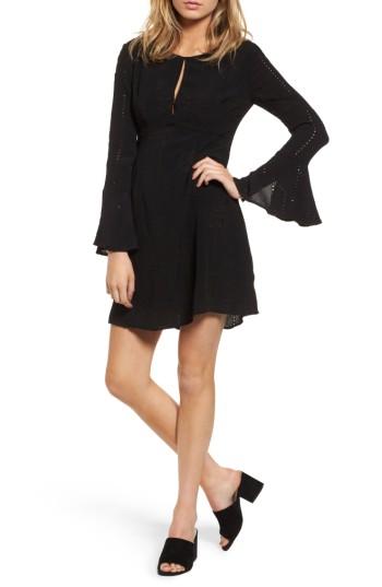 Women's Astr The Label Isadora Bell Sleeve Dress - Black