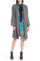 Women's Halogen Blouson Sleeve Long Cashmere Cardigan /small - Grey